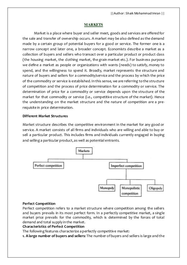 market structure in managerial economics types of markets pdf